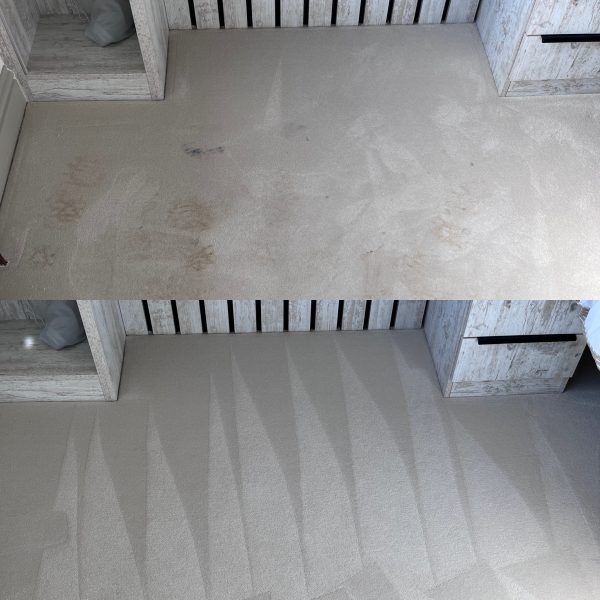 Primokleen bedroom carpet cleaning before and after — deep clean result in Gerrards Cross