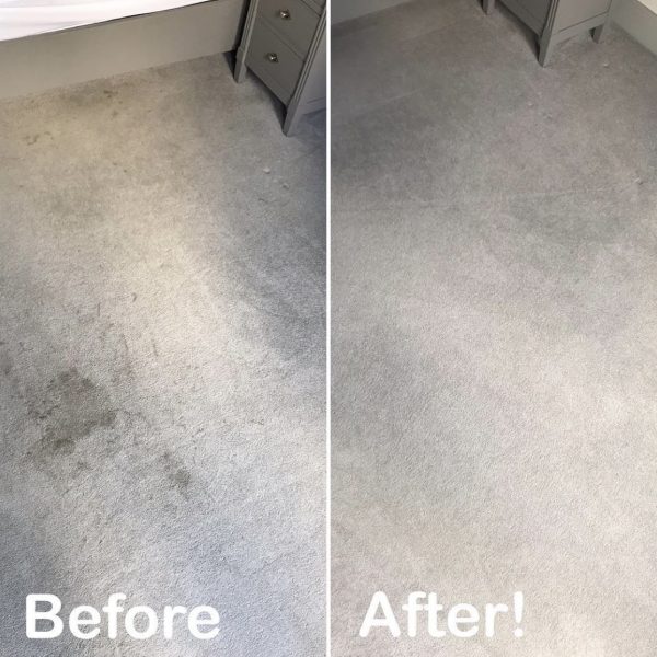 Primokleen grey bedroom carpet cleaning before and after in Bourne End