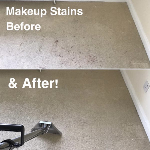 Primokleen makeup stain removal from carpet before and after in Ascot