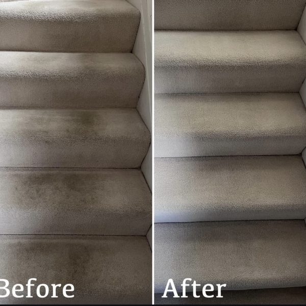 Primokleen stair carpet deep cleaning before and after — restored to like new in Marlow